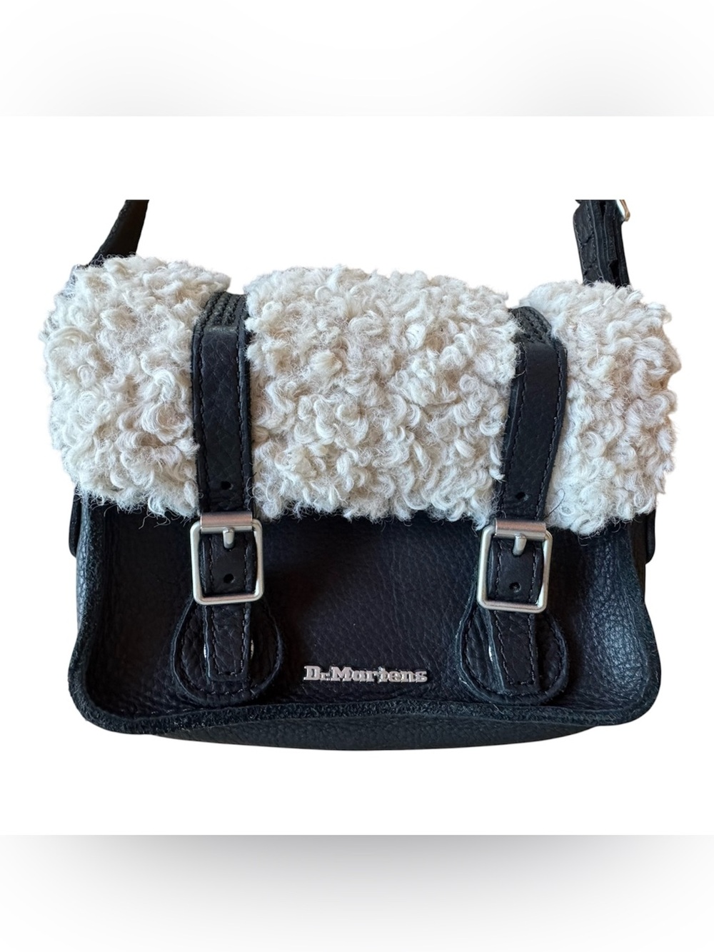 Dr Martens Crossbody 7" satchel bag, fleece trim.